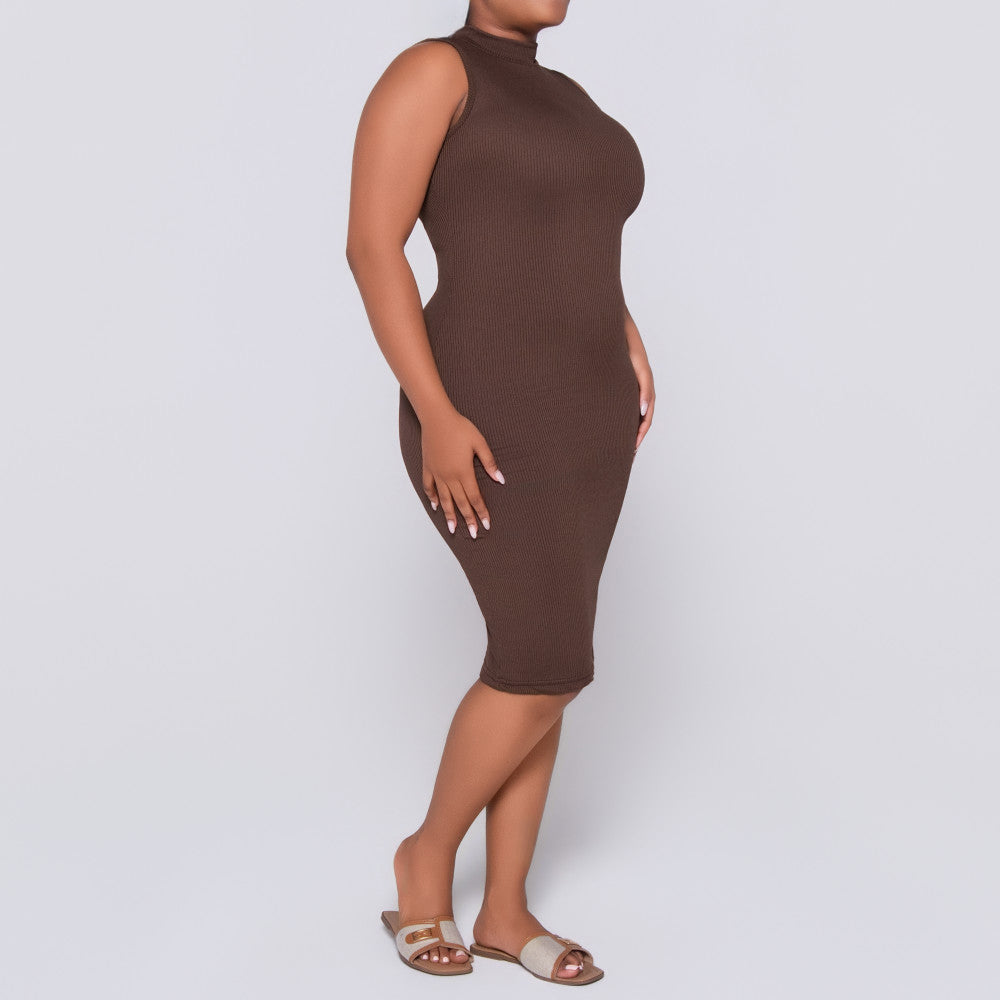 Chocolate Sleeveless  Dress