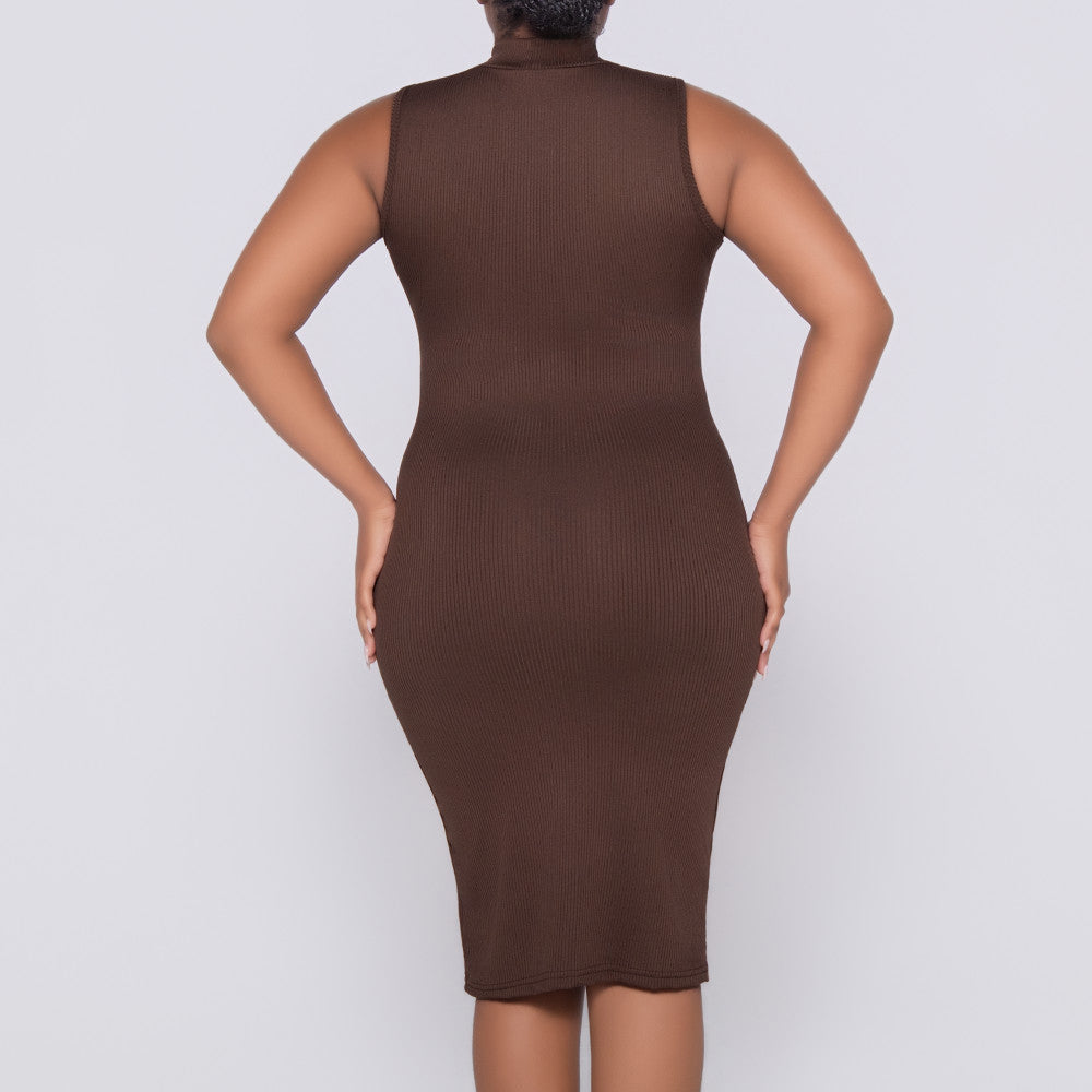 Chocolate Sleeveless  Dress