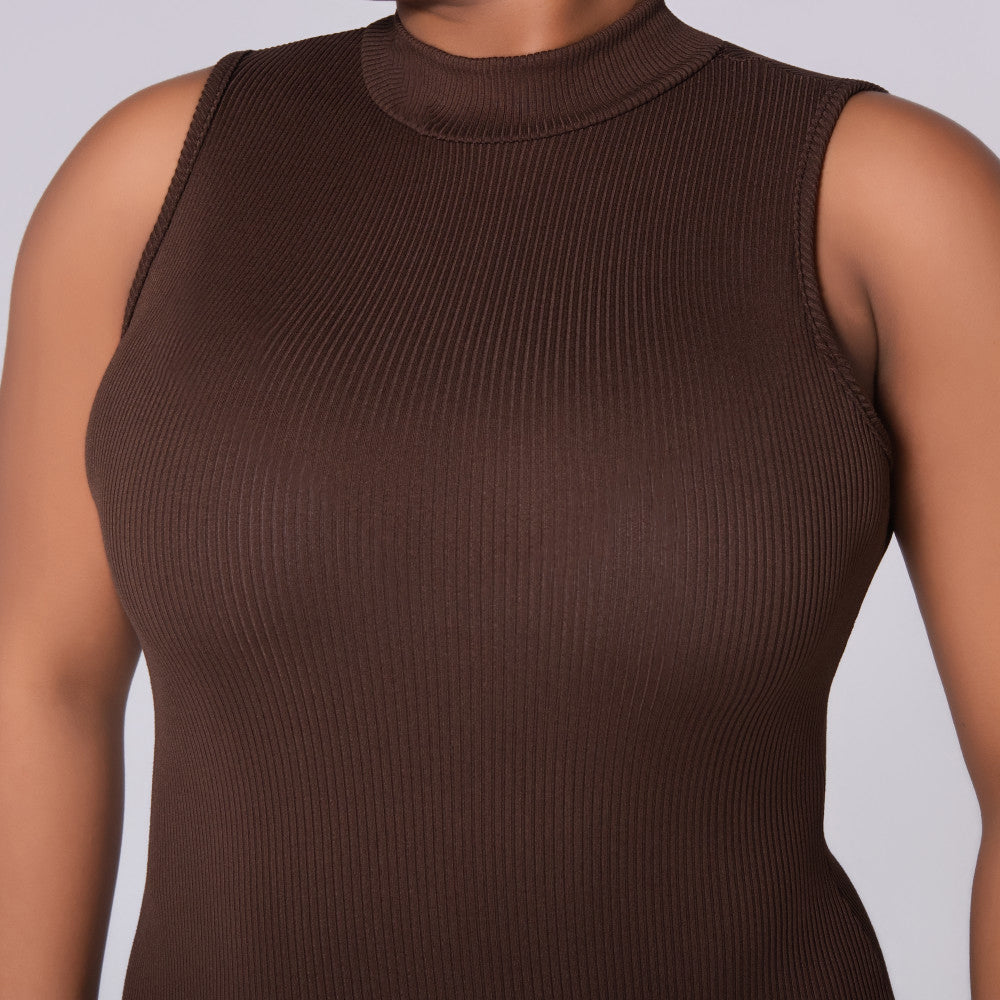 Chocolate Sleeveless  Dress