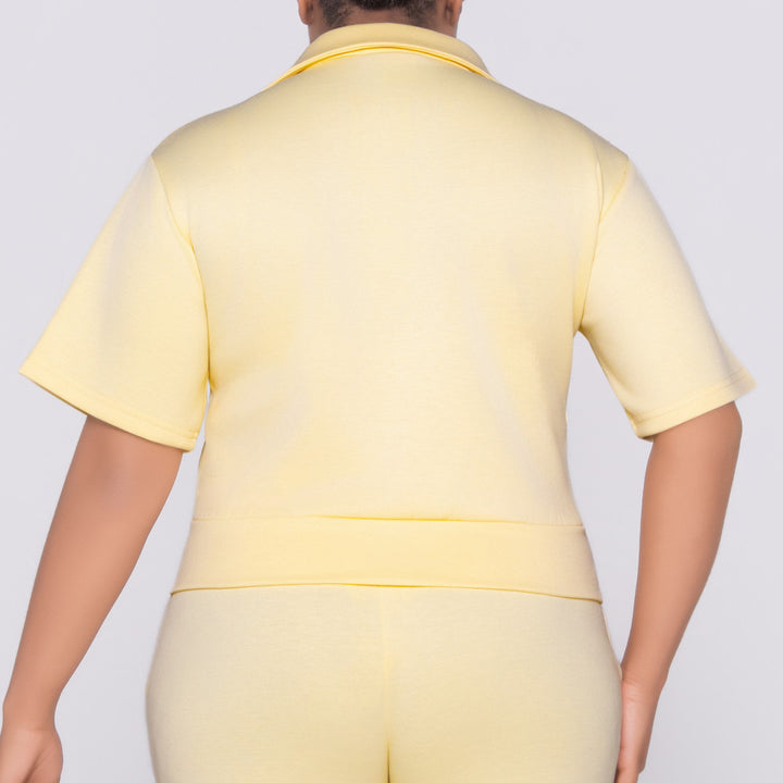 Short Sleeve Lemon Scuba Modal Top