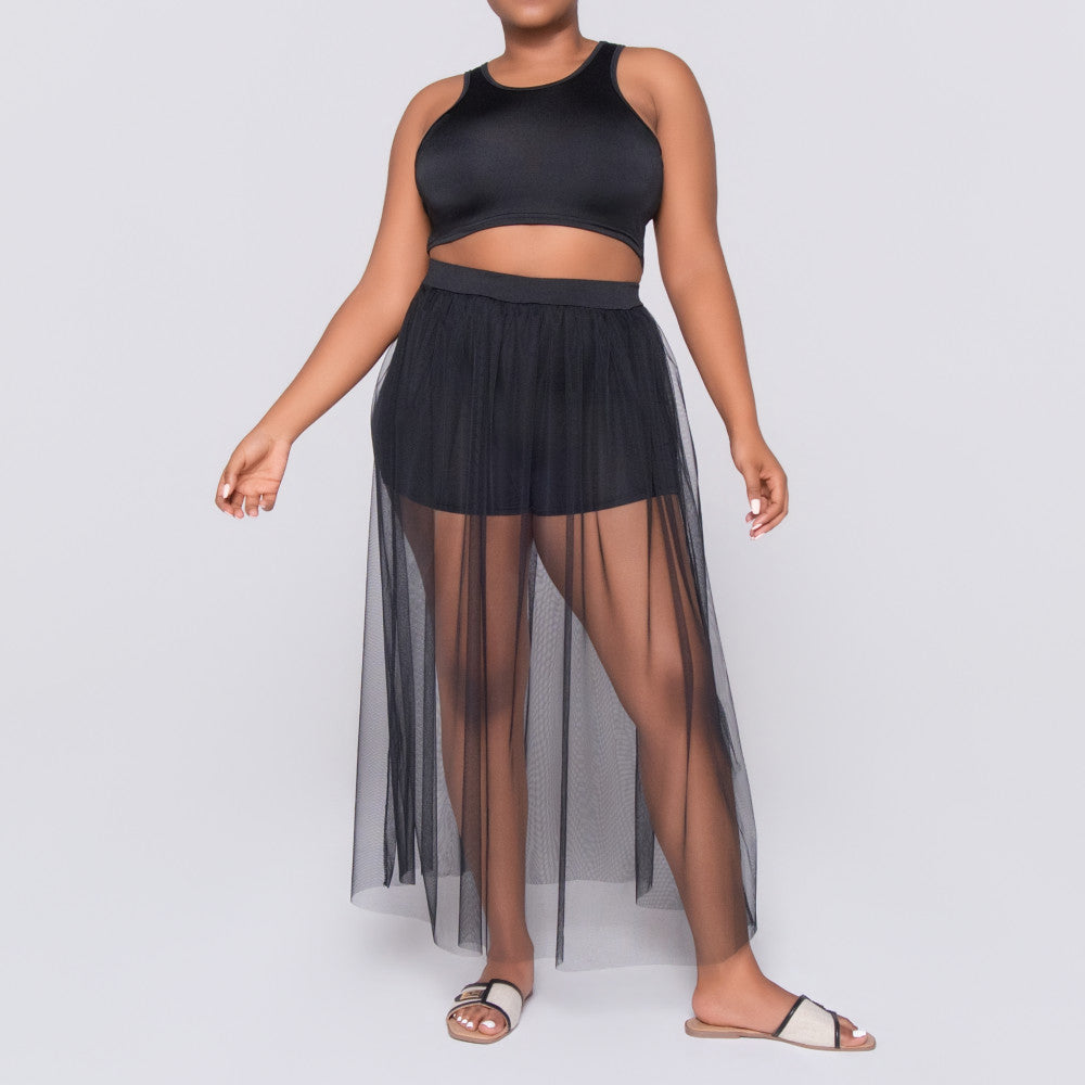 Sleeveless Black Swimwear Set