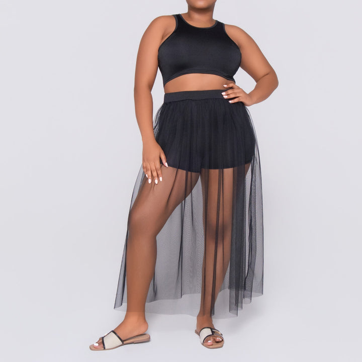 Sleeveless Black Swimwear Set