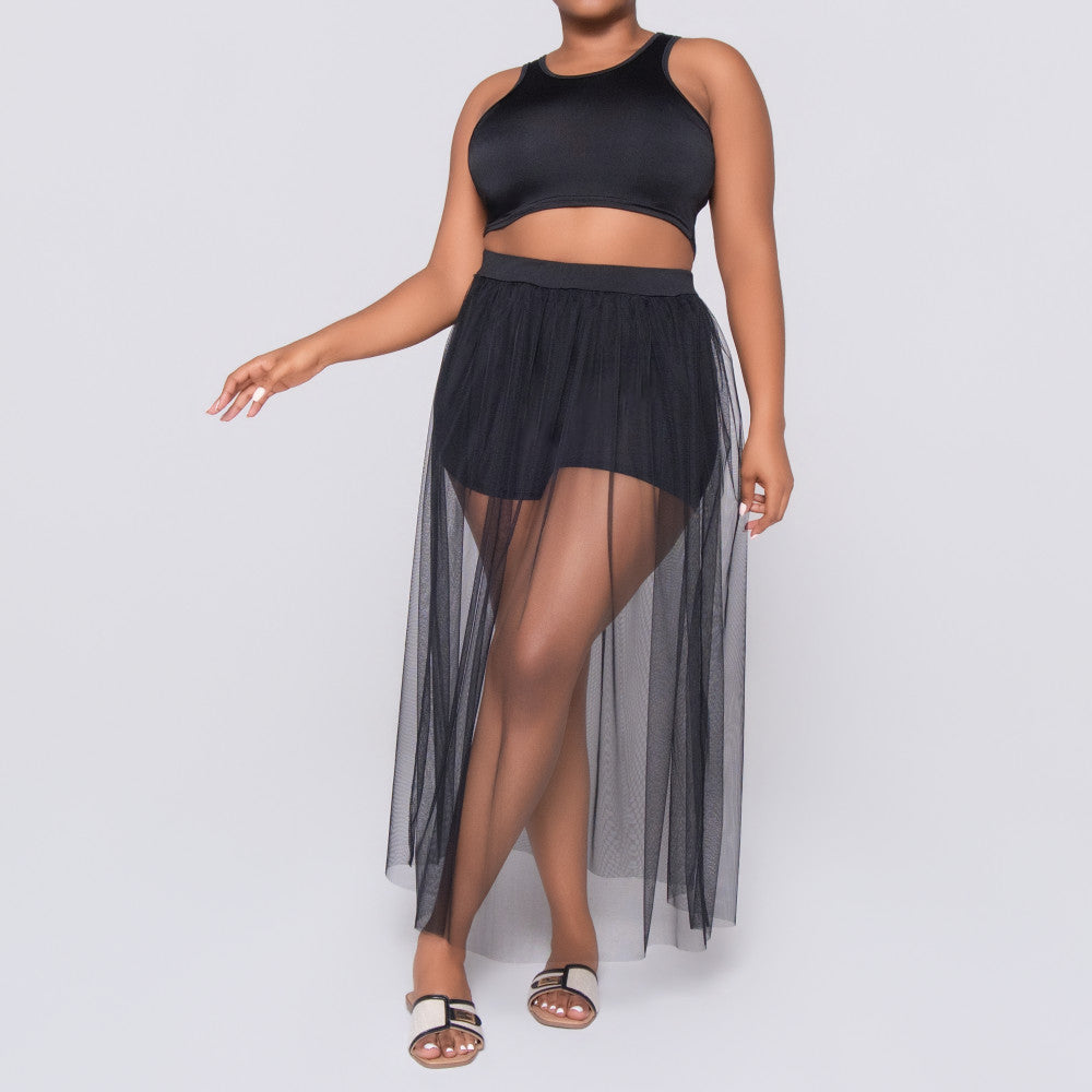 Sleeveless Black Swimwear Set
