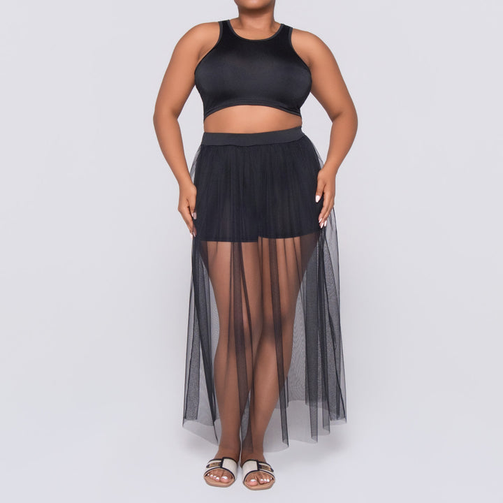Sleeveless Black Swimwear Set