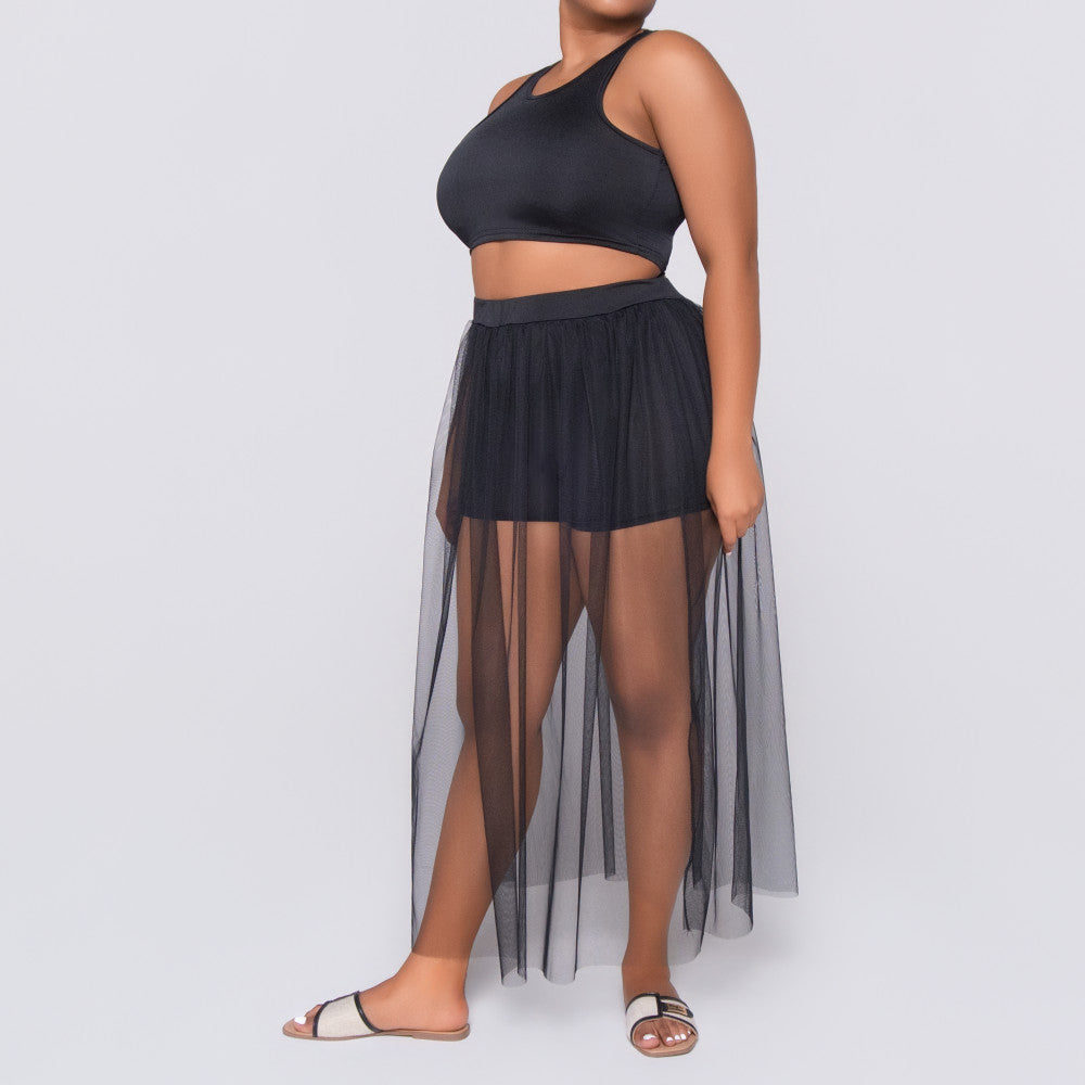 Sleeveless Black Swimwear Set