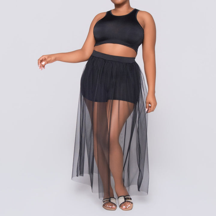 Sleeveless Black Swimwear Set