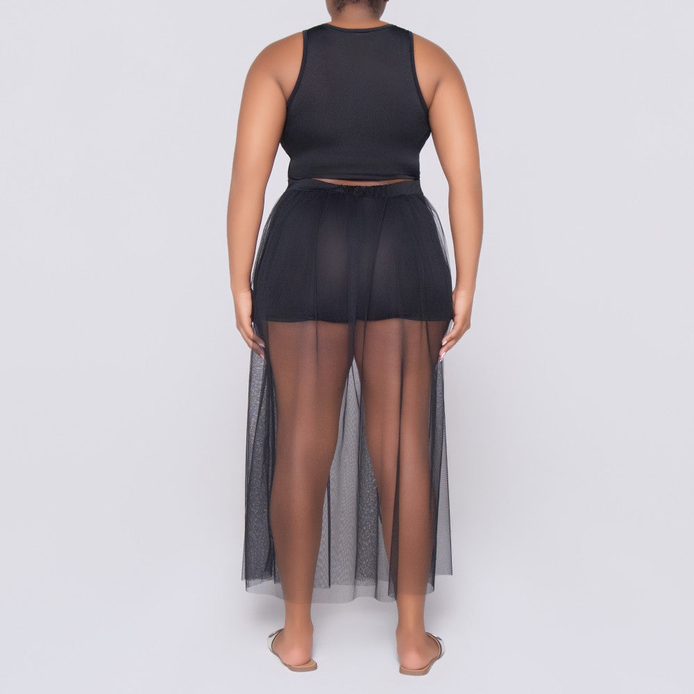 Sleeveless Black Swimwear Set