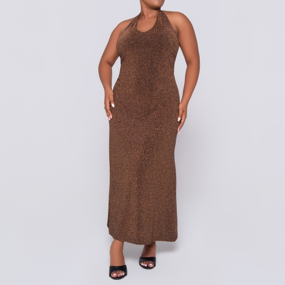 Chocolate Halter Neck Dress
