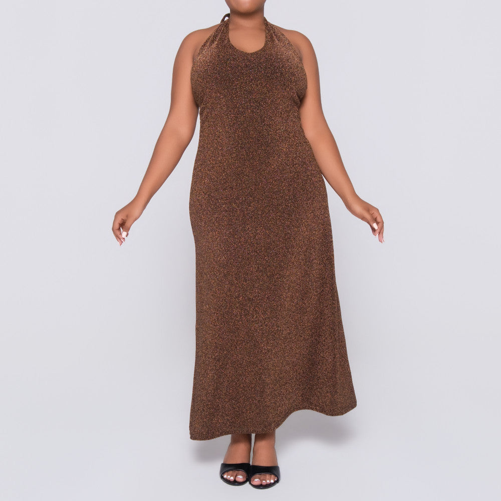 Chocolate Halter Neck Dress