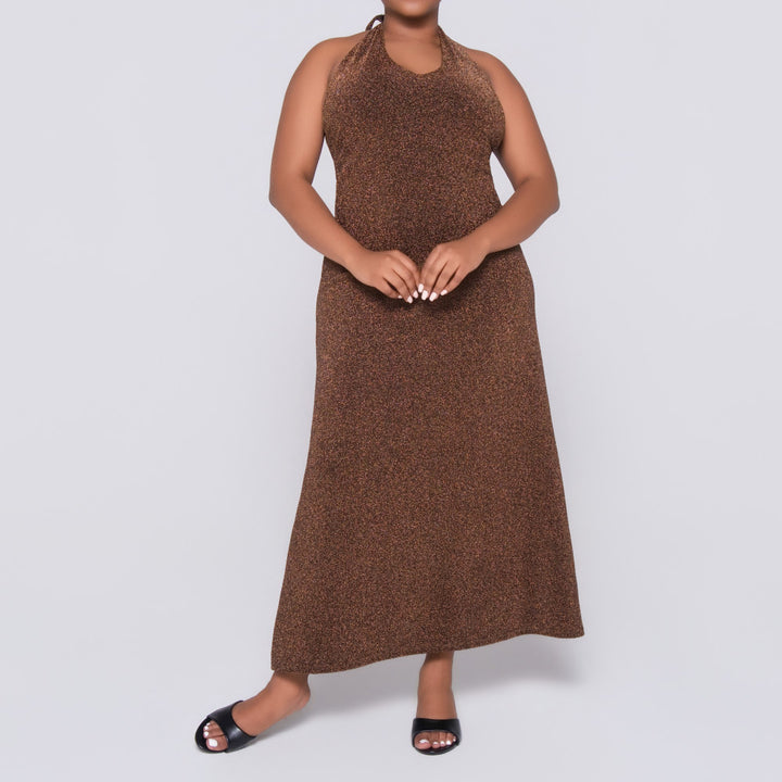 Chocolate Halter Neck Dress
