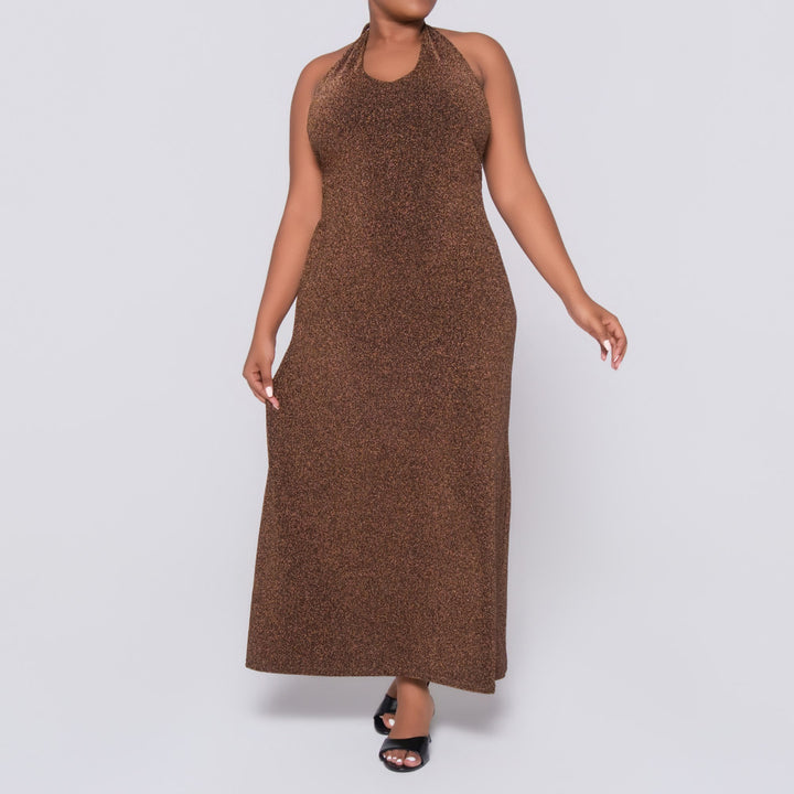 Chocolate Halter Neck Dress