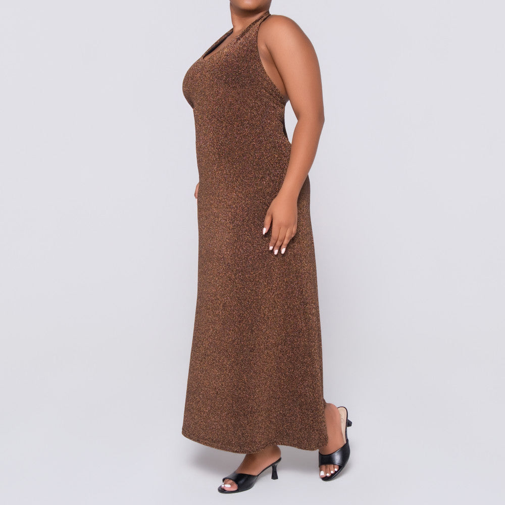 Chocolate Halter Neck Dress