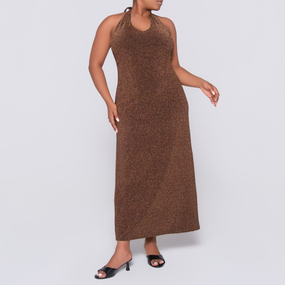Chocolate Halter Neck Dress