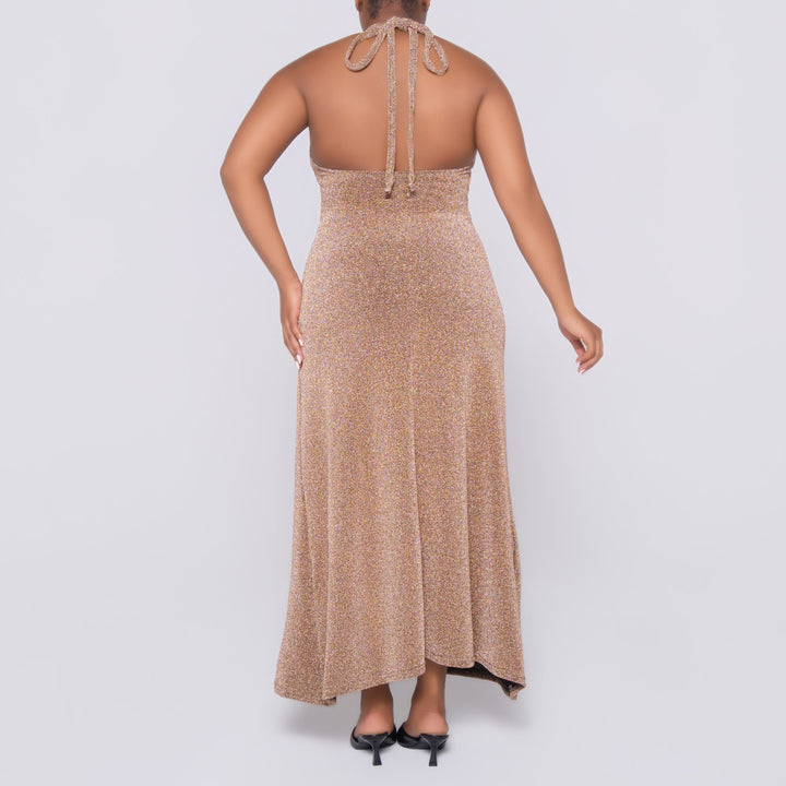 Gold Halter Neck Dress