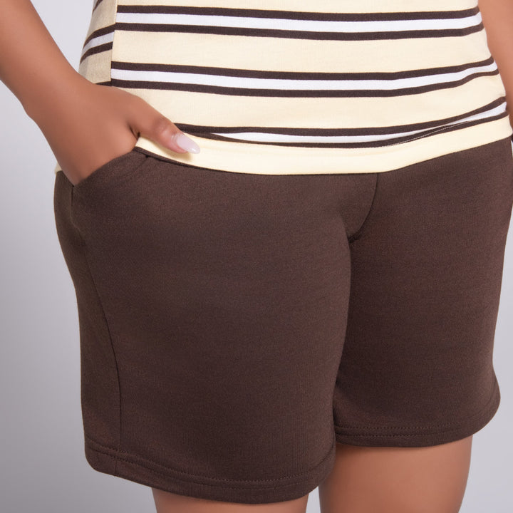 Butter Striped Shorts And Top Set