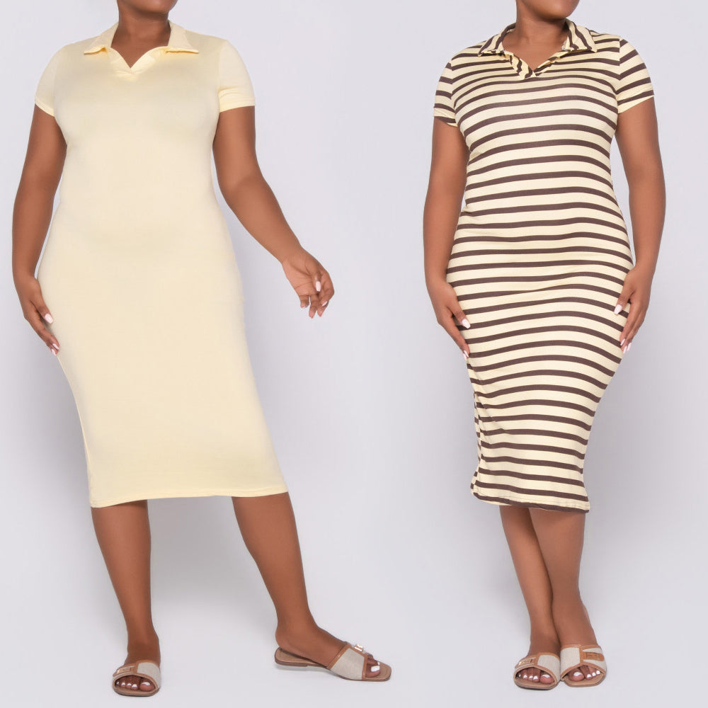 Short Sleeve Twin Pack Lemon Dress