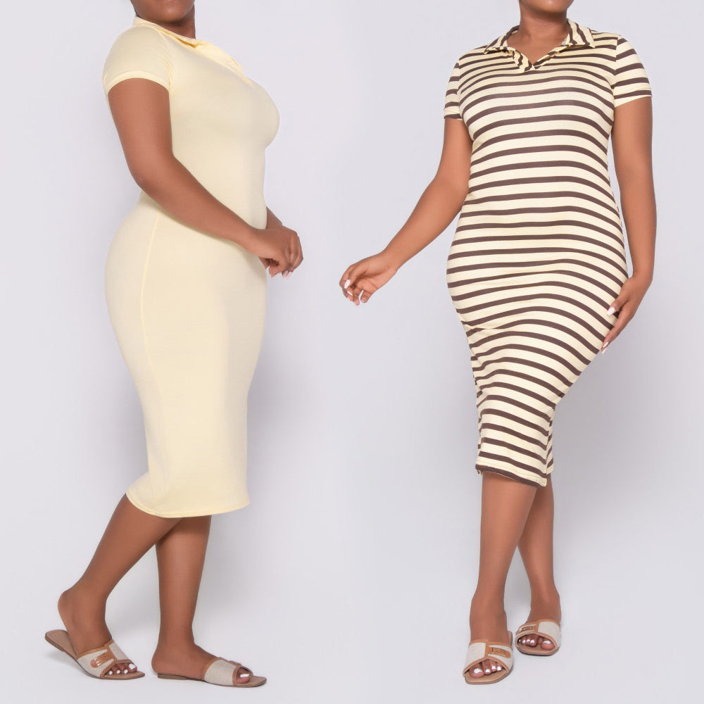 Short Sleeve Twin Pack Lemon Dress