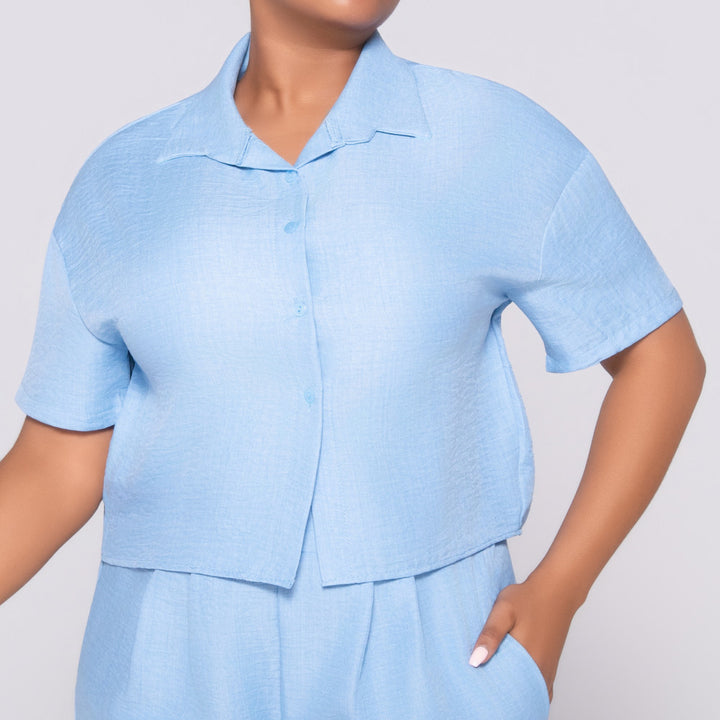 Short Sleeve Button Up Top