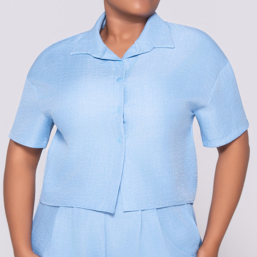 Short Sleeve Button Up Top