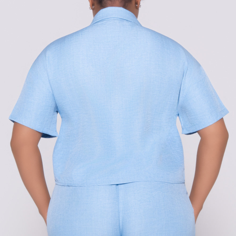 Short Sleeve Button Up Top