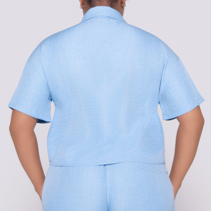 Short Sleeve Button Up Top