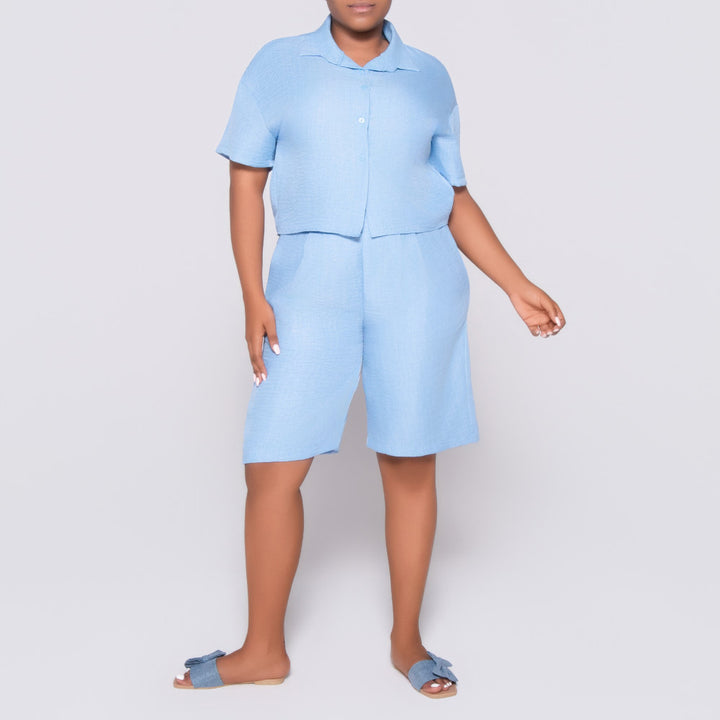 Short Sleeve Button Up Top