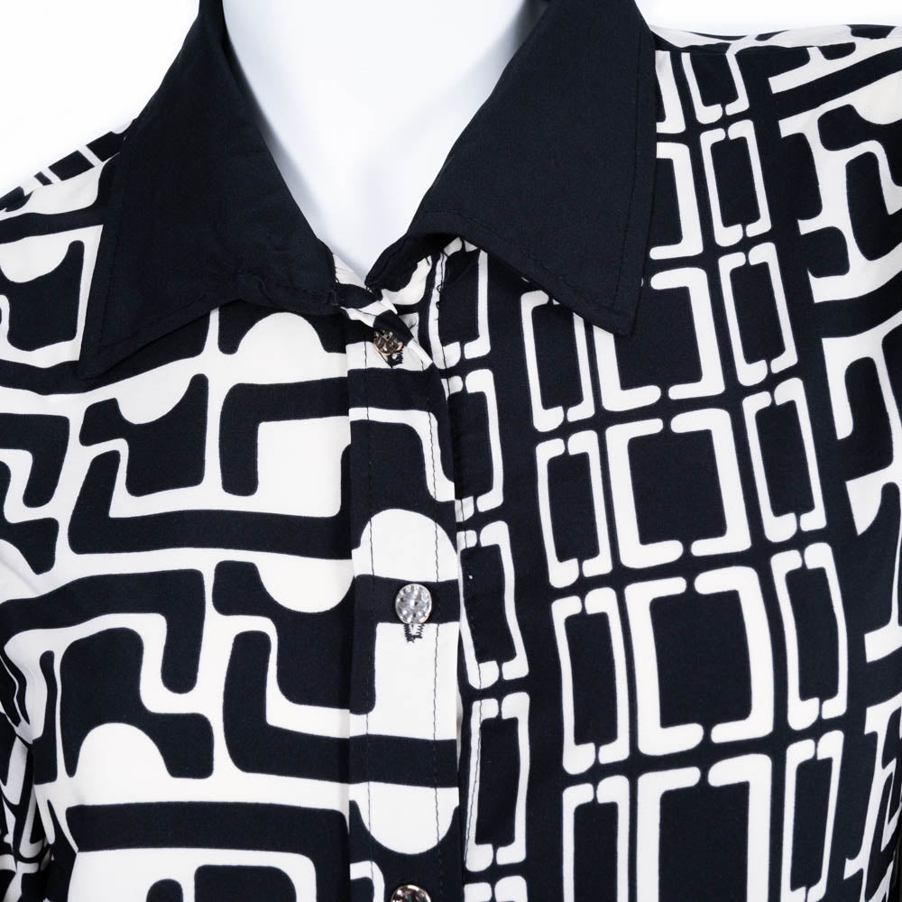 Ladies Long Sleeve Border Print Top