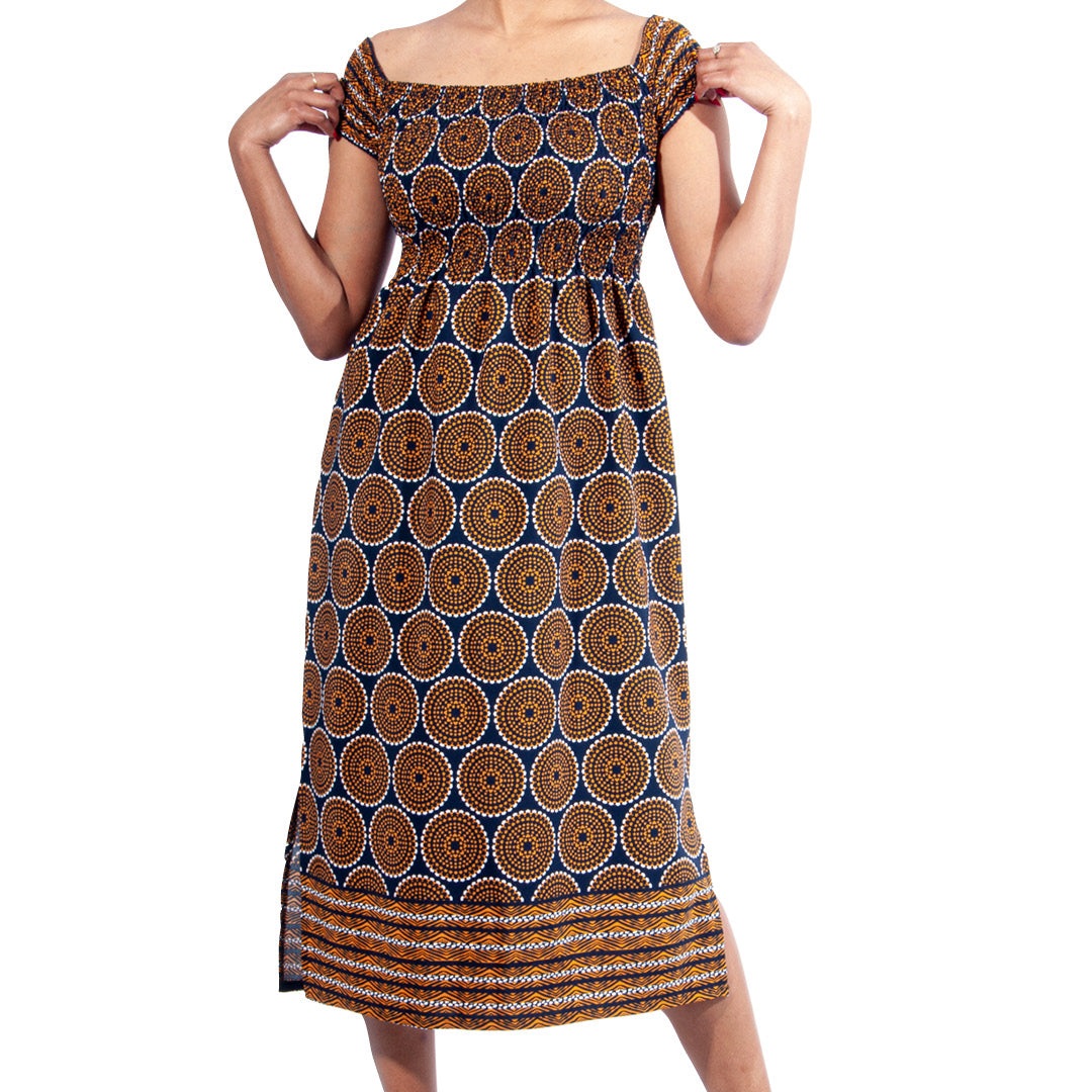 Printed Polyspan Woven Longer Length Dress