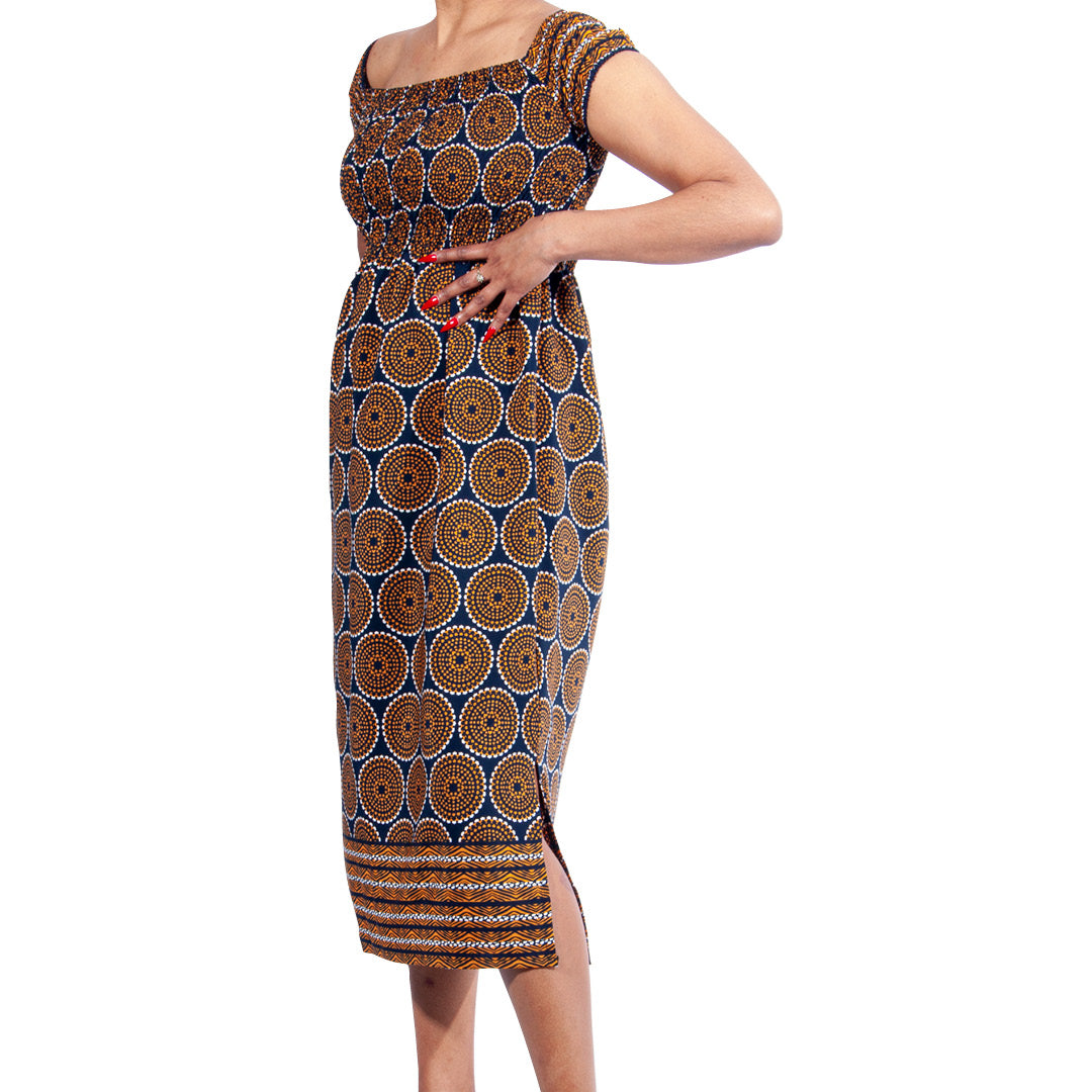 Printed Polyspan Woven Longer Length Dress