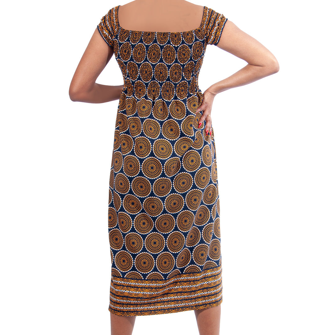 Printed Polyspan Woven Longer Length Dress