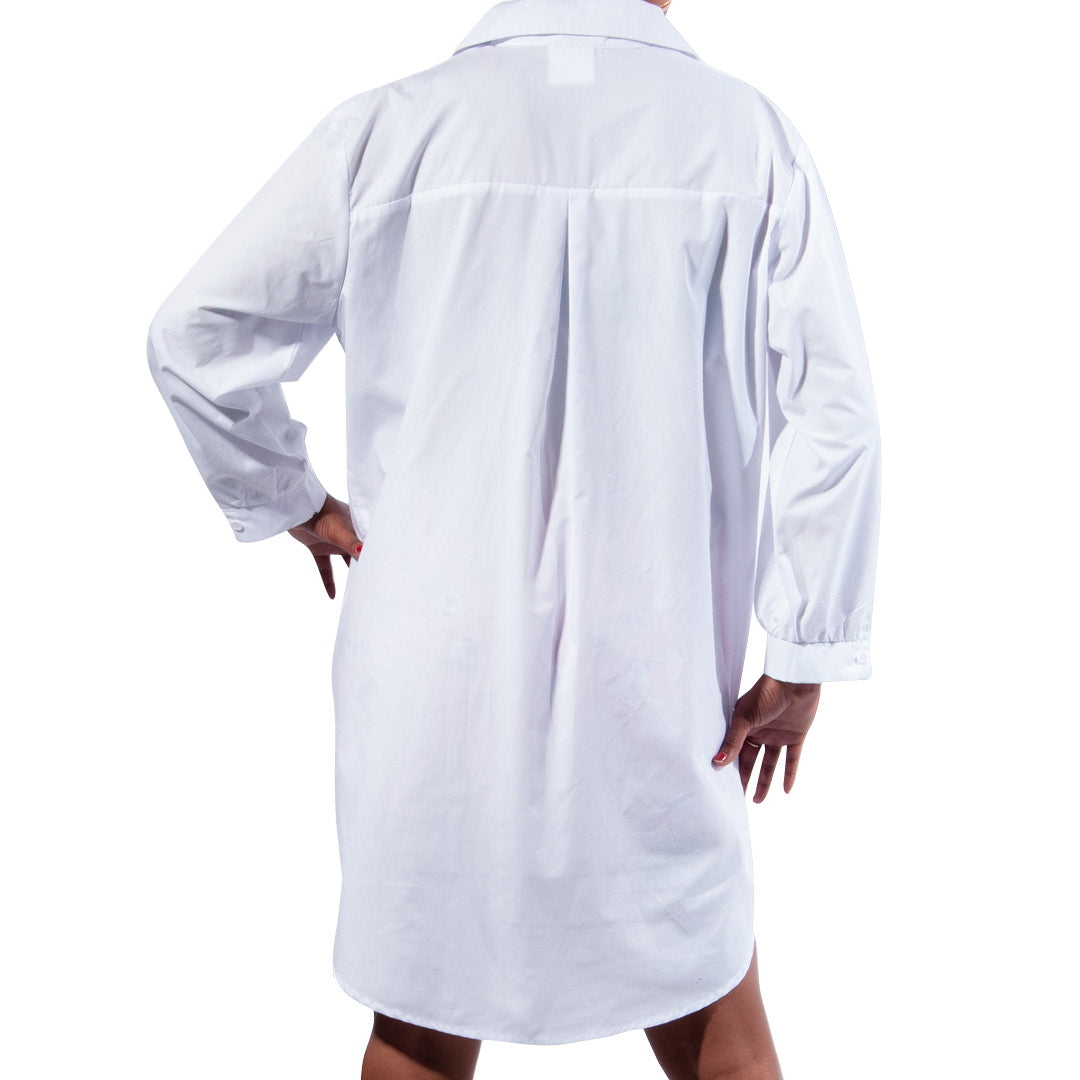 Optical White Collar Edit Button-Up Shirt