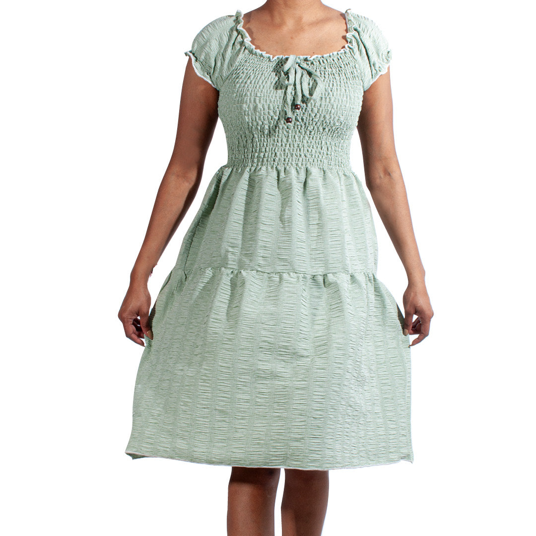 Sage Smocking Dress
