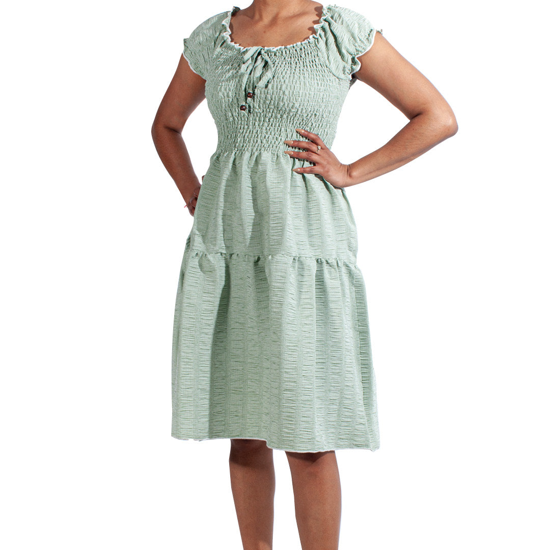 Sage Smocking Dress