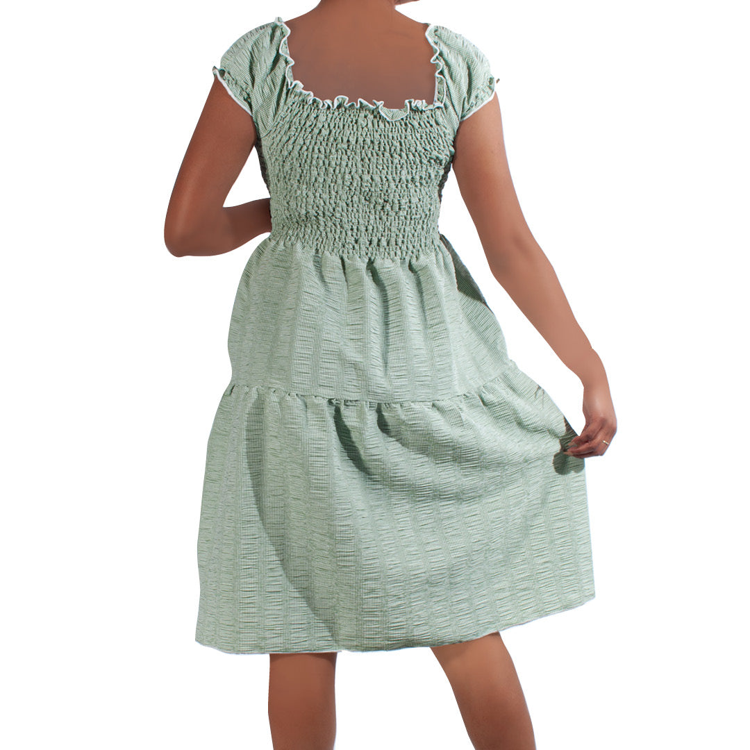 Sage Smocking Dress