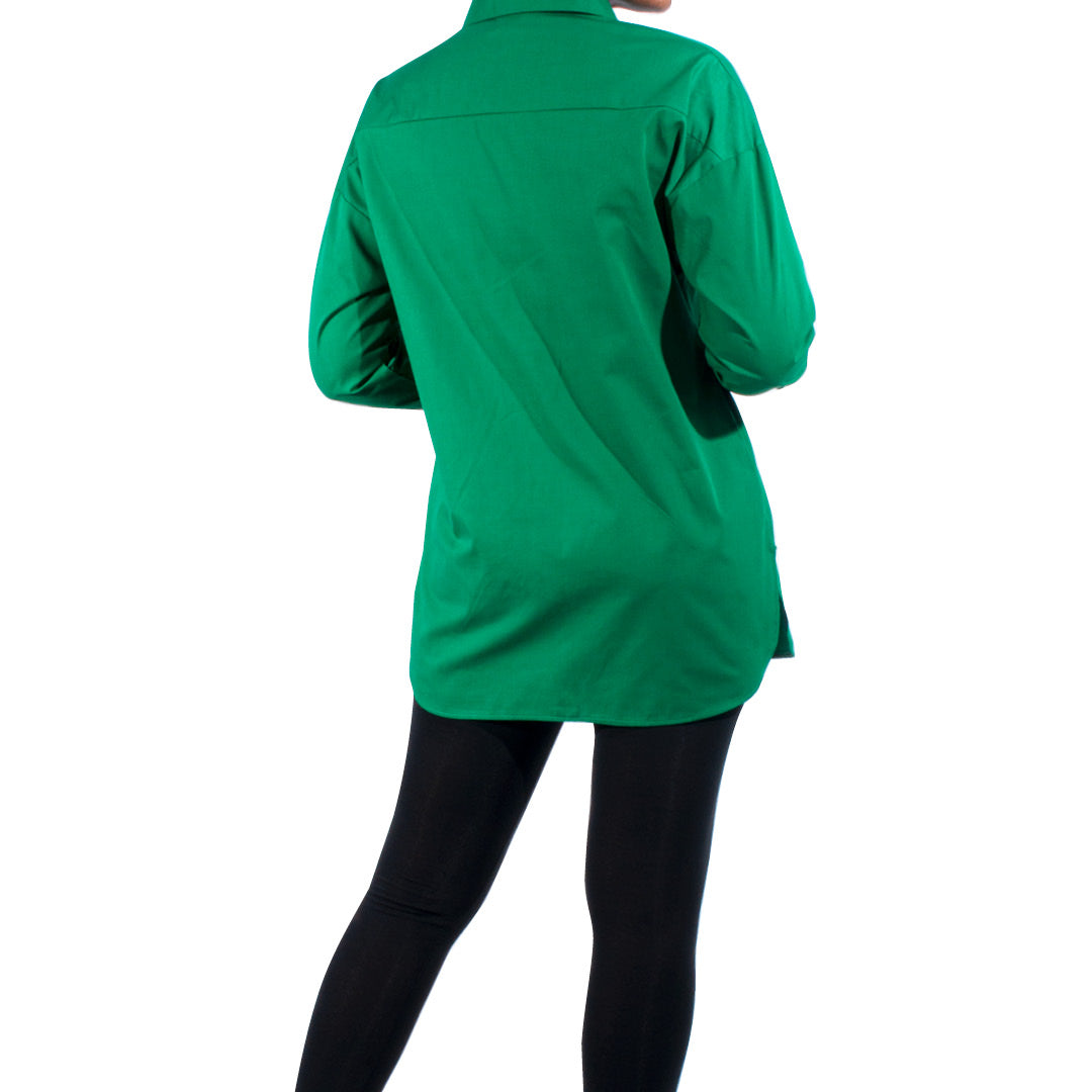 Emerald Long Sleeve Poplin Top