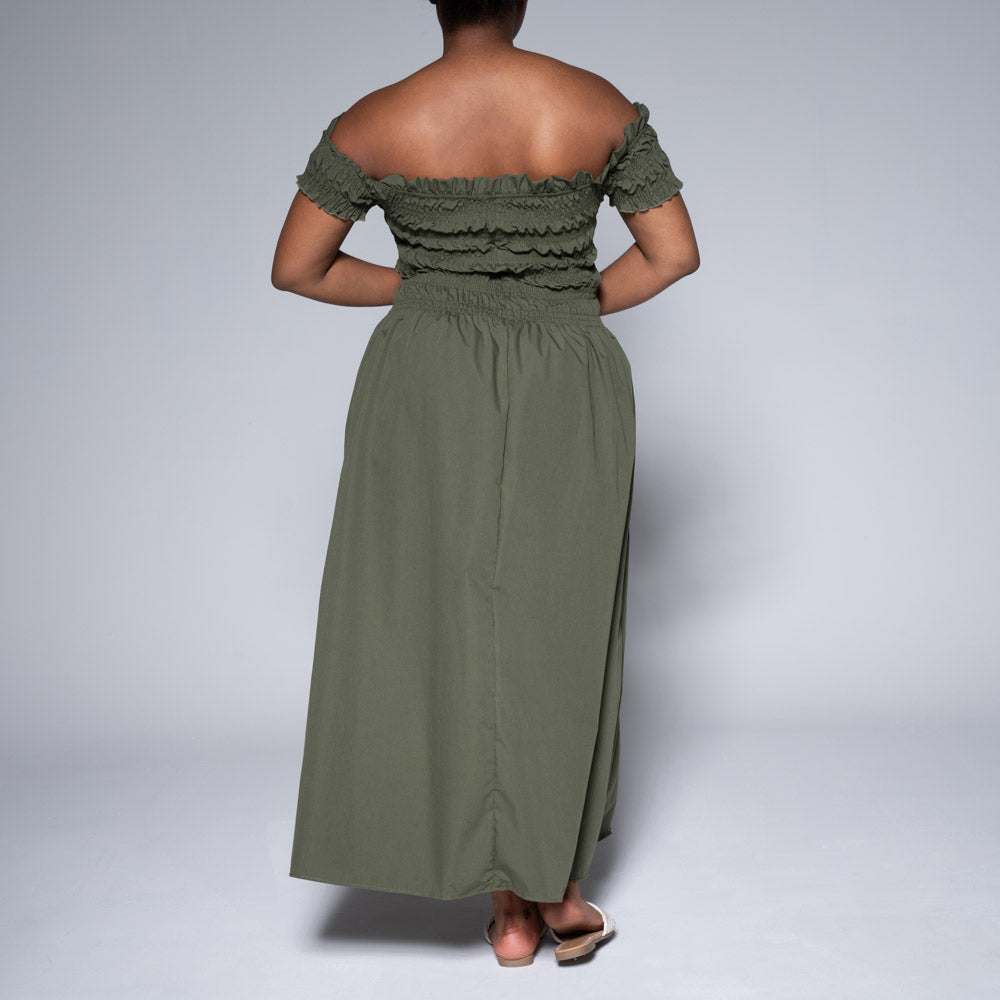 olive green dresses south africa Olive green evening dress MHR-2619YY