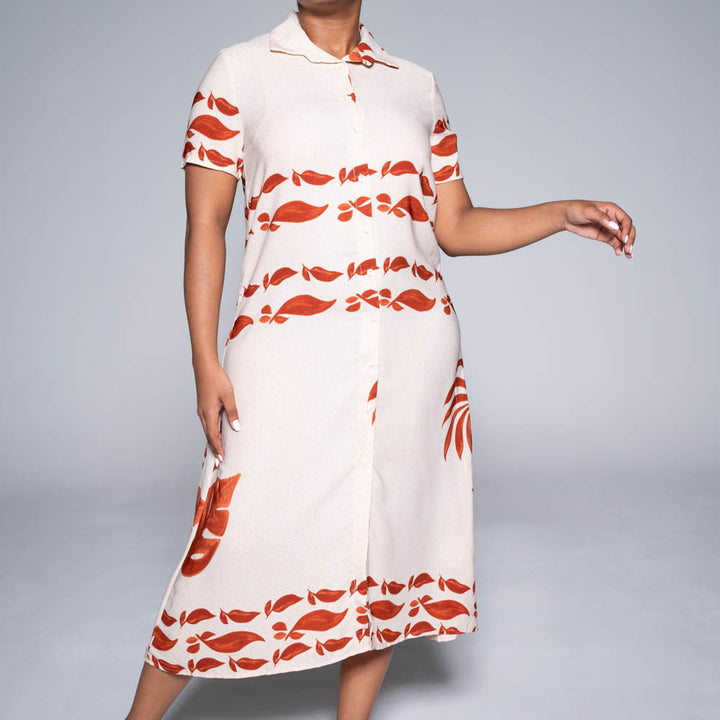 Rust Button Down Dress