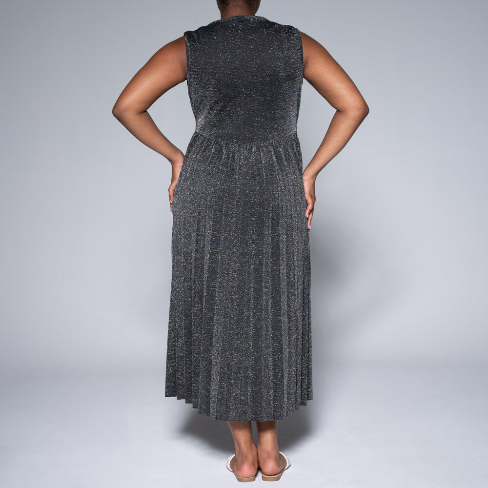 Sleeveless Pleated Hem Dress main image 0