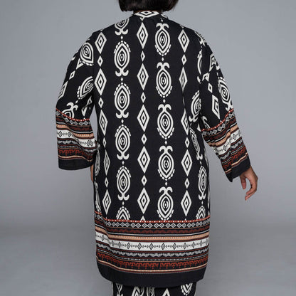 Border Print Rayon Nylon Top