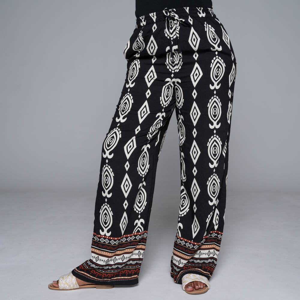 Border Print  Pants