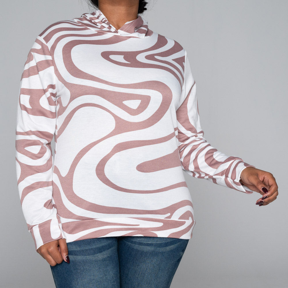 Mocca Long Sleeve Spun Poly Hooded Top