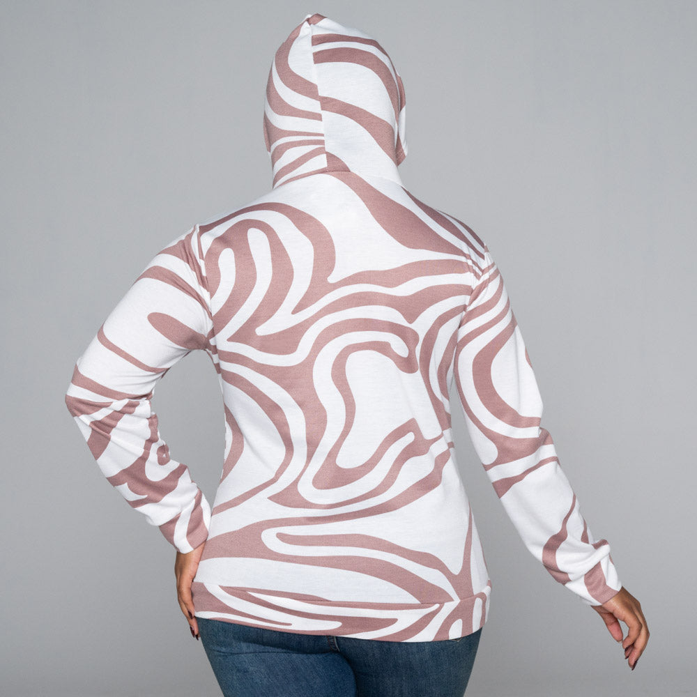 Mocca Long Sleeve Spun Poly Hooded Top
