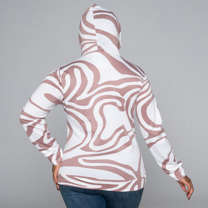 Mocca Long Sleeve Spun Poly Hooded Top