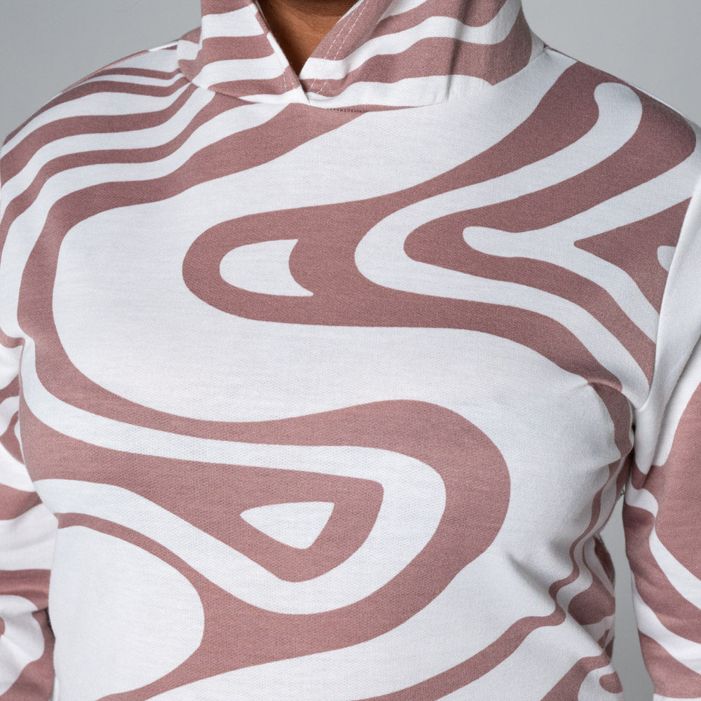 Mocca Long Sleeve Spun Poly Hooded Top