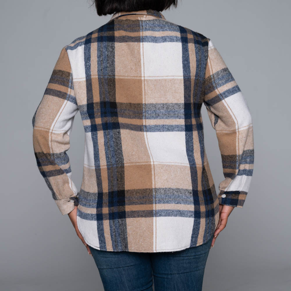 Camel Check Print Shacket