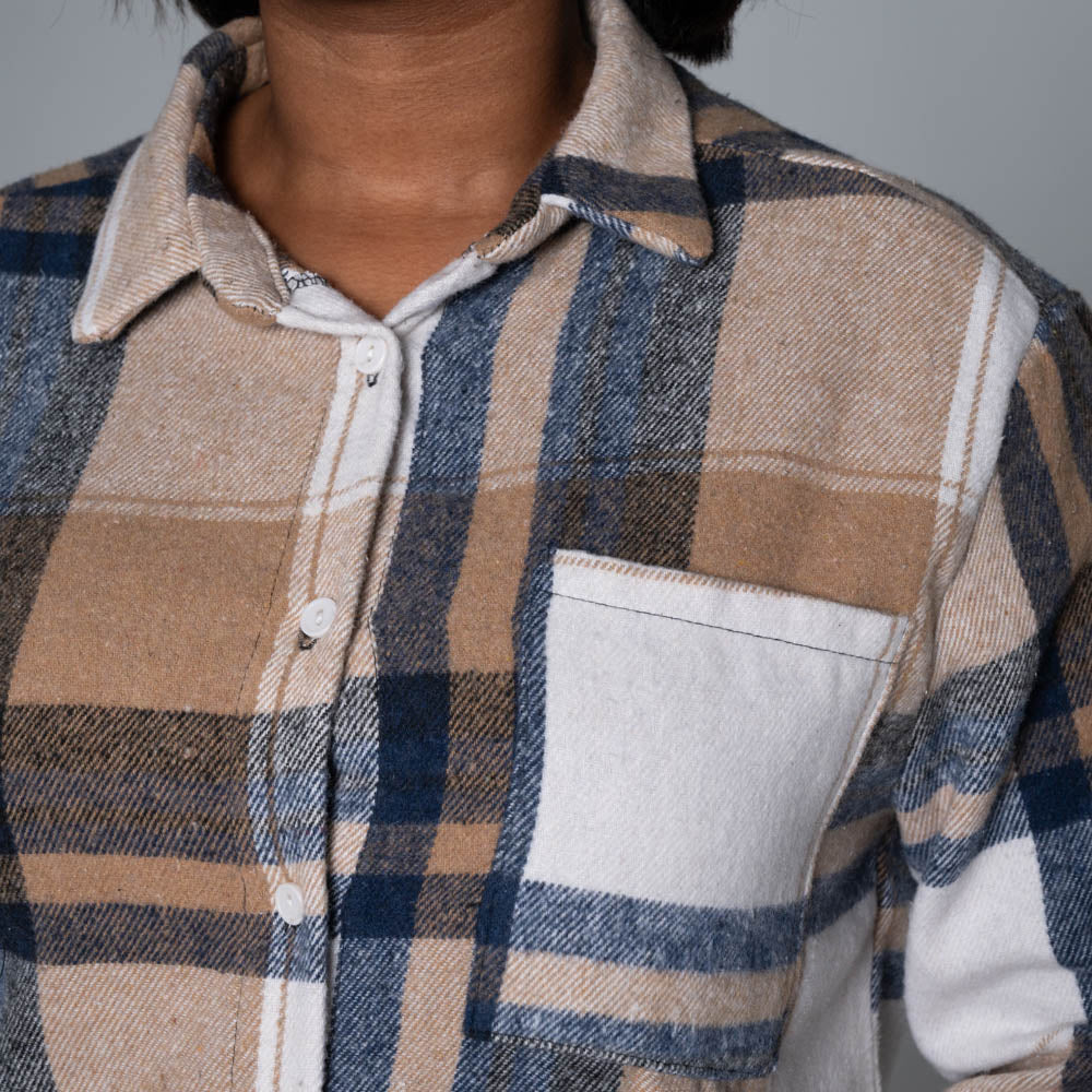 Camel Check Print Shacket