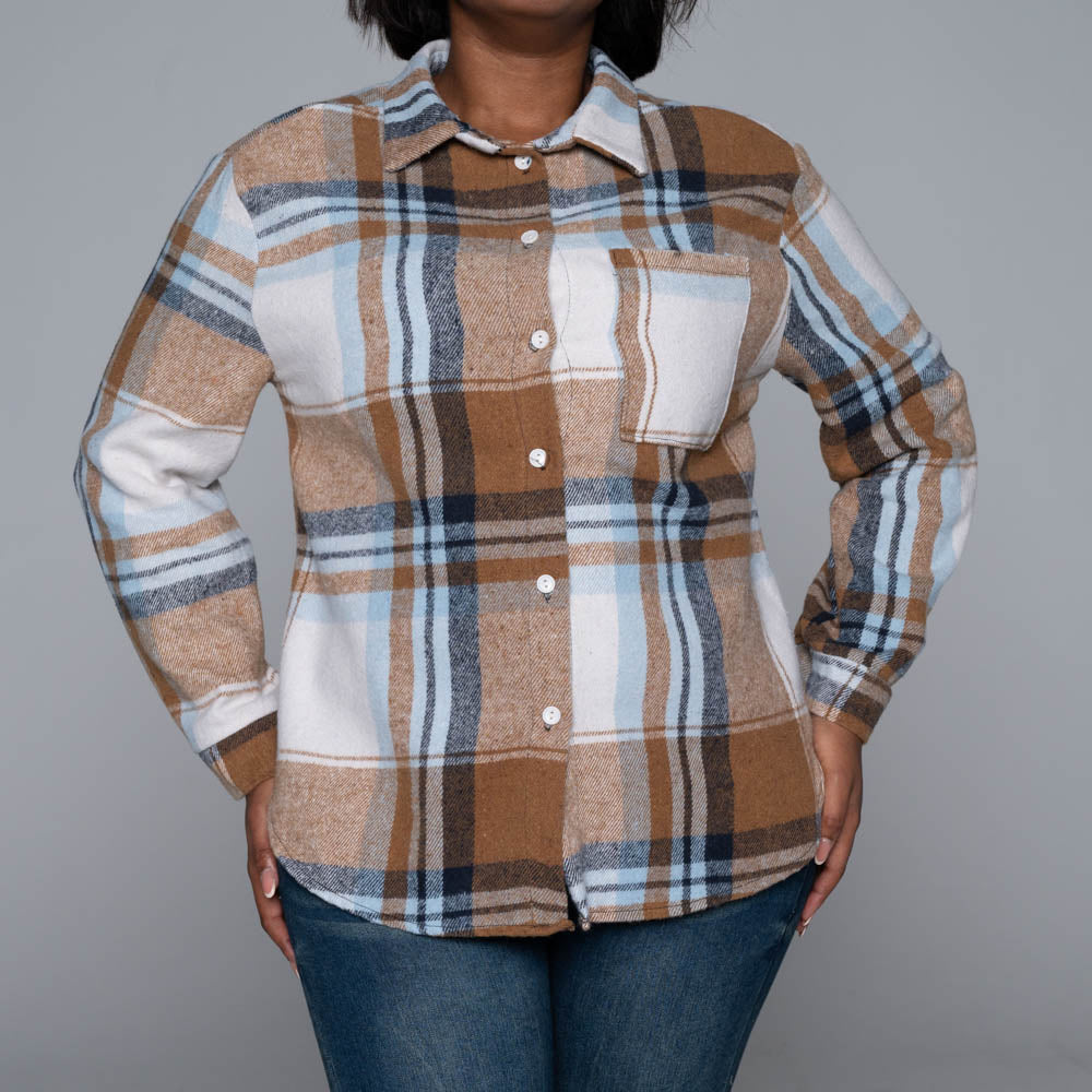 Stone Check Print Shacket