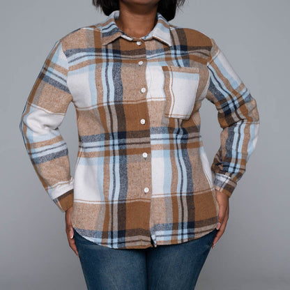 Stone Check Print Shacket