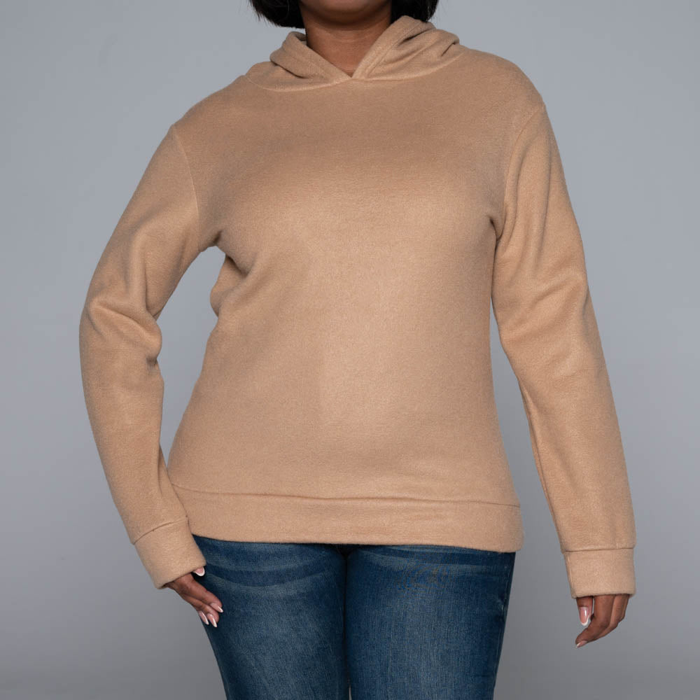 Camel Polar Fleece Hooded Top