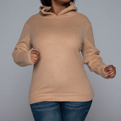 Camel Polar Fleece Hooded Top